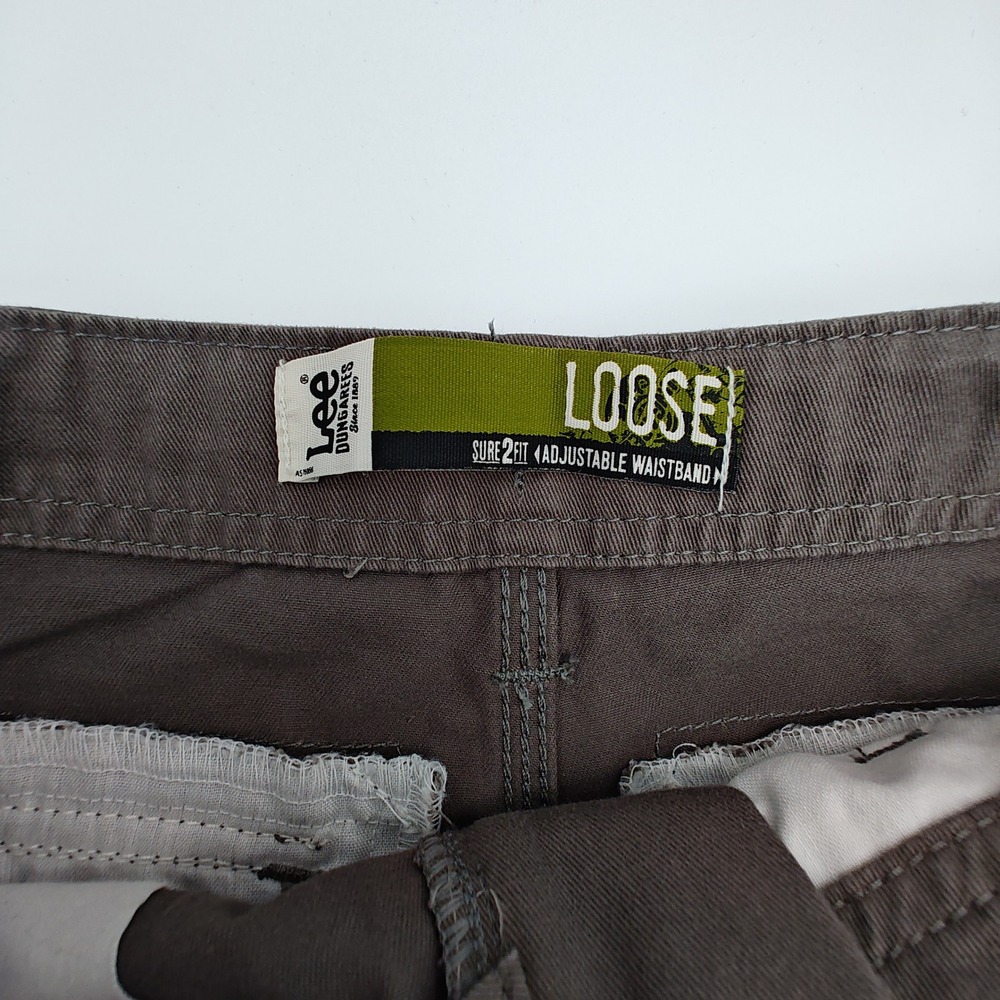 Lot 2 Lee Dungarees Youth Cargo Shorts Size 12 Regular w Belts Khaki‎ Gray - Picture 5 of 13